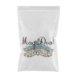 Max Women Large Hair Claw Jaw Clip Metal Rhinestones Crystal Hairpin Blue