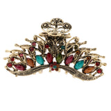 Max Women Large Hair Claw Jaw Clip Metal Rhinestones Crystal Hairpin Multicolor