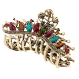 Max Women Large Hair Claw Jaw Clip Metal Rhinestones Crystal Hairpin Multicolor