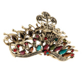 Max Women Large Hair Claw Jaw Clip Metal Rhinestones Crystal Hairpin Multicolor