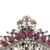 Max Women Large Hair Claw Jaw Clip Metal Rhinestones Crystal Hairpin Purple