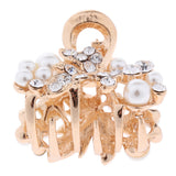 Max Women Metal Vintage Flower Hair Claw Clamps Crystal Hair Clip Hairpin White Leaf