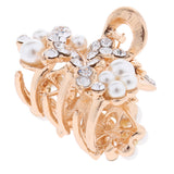 Max Women Metal Vintage Flower Hair Claw Clamps Crystal Hair Clip Hairpin White Leaf