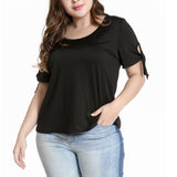 Womens Plus Size Tops Short Sleeve Tee Shirts for Summer XL-5XL Black 3XL