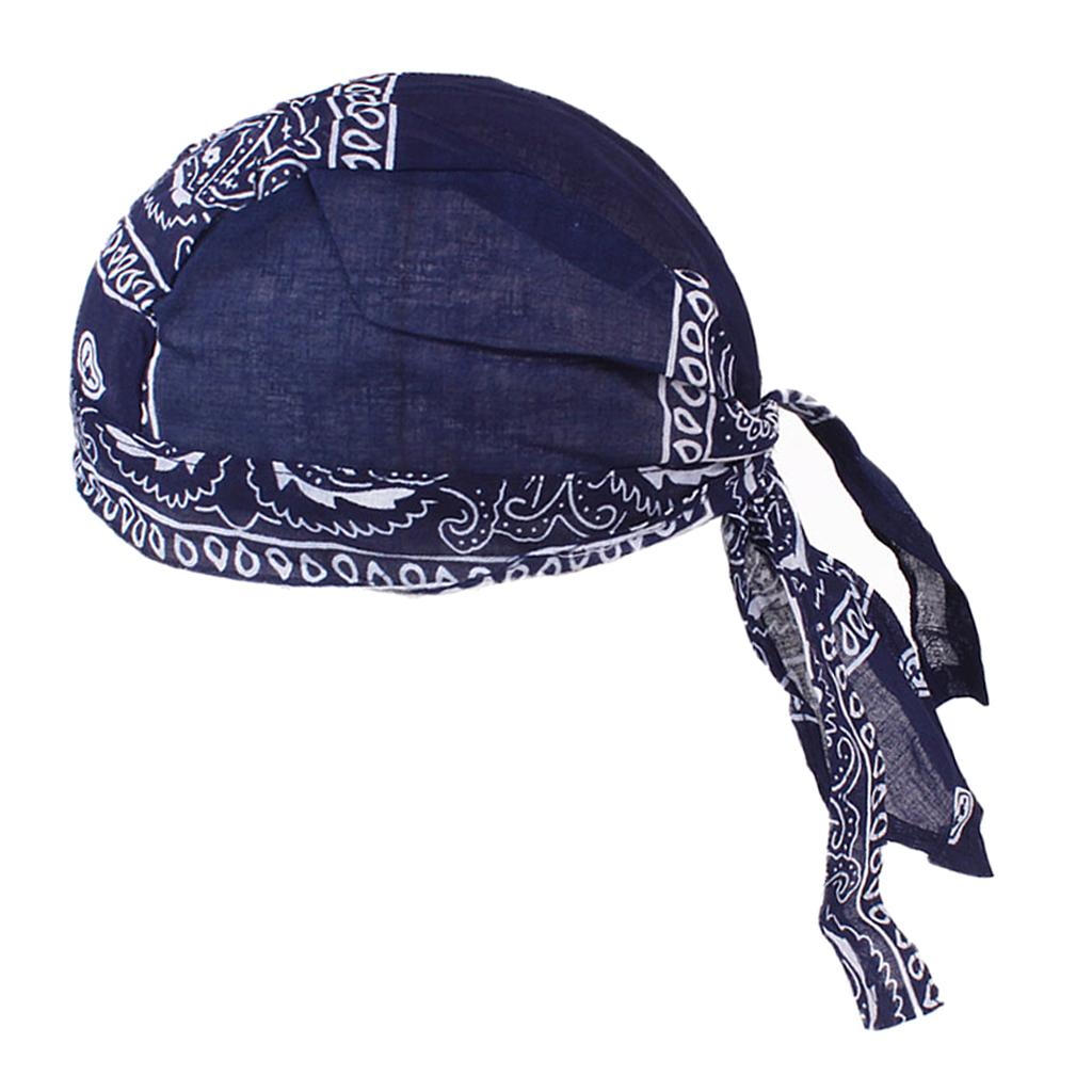 Durag Skull Cap Hair Loss Head Scarf Muslim Bandana Turban Headwear Navy  Blue