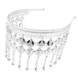 Belly Dance Tribal Coins Headband Jewelry Festival Costume Headdress Silver