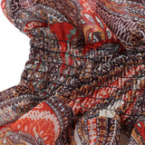 Maxbell Women 3 Piece Swimsuit Floral Bikini + Halter Beachwear Long Dress XL Orange