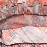 Maxbell Women 3 Piece Swimsuit Floral Bikini + Halter Beachwear Long Dress XL Orange