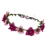 Max Women Boho Flower Crown Headband Garland Purple