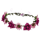 Max Women Boho Flower Crown Headband Garland Purple
