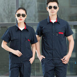 Max Unisex Short Sleeve Uniform Workwear Button Up Jacket and Long Pant Suit M