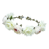 Boho Girls Floral Crown Headband Hair Garland Wedding Headpiece White