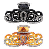 Max Women Crown Shape Rhinestone Hair Claw Plastic Large Hair Clip Clamp Brown