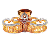Max Women Crown Shape Rhinestone Hair Claw Plastic Large Hair Clip Clamp Brown