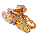 Max Women Crown Shape Rhinestone Hair Claw Plastic Large Hair Clip Clamp Brown