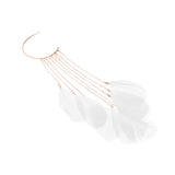 Luxury Women Feather Earrings No Piercing Tassel Drop Dangle Earrings White