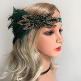 Maxbell Feather Headband Gatsby 1920s Flapper Fascinator Party Bridal Prom Headpiece