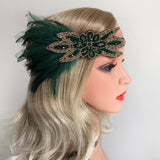 Maxbell Feather Headband Gatsby 1920s Flapper Fascinator Party Bridal Prom Headpiece