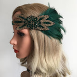 Maxbell Feather Headband Gatsby 1920s Flapper Fascinator Party Bridal Prom Headpiece