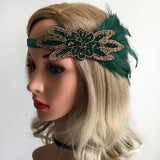 Maxbell Feather Headband Gatsby 1920s Flapper Fascinator Party Bridal Prom Headpiece