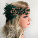 Maxbell Feather Headband Gatsby 1920s Flapper Fascinator Party Bridal Prom Headpiece