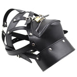 Maxbell Full Covered Leather Harness Hood Mask Buckled Lockable Headgear Costume