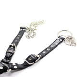 Maxbell Leather Neck Leg Restraint System Handcuff Ankle Cuff Body Harness Unisex