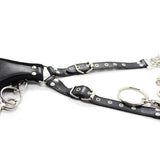 Maxbell Leather Neck Leg Restraint System Handcuff Ankle Cuff Body Harness Unisex