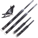 Maxbell Leather Neck Leg Restraint System Handcuff Ankle Cuff Body Harness Unisex
