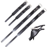 Maxbell Leather Neck Leg Restraint System Handcuff Ankle Cuff Body Harness Unisex