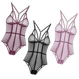 Maxbell Womens Teddy Lingerie Outfits One Piece Lace Bodysuit Sleepwear S Black