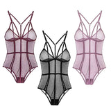 Maxbell Womens Teddy Lingerie Outfits One Piece Lace Bodysuit Sleepwear S Black