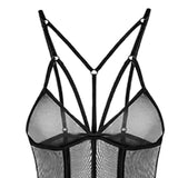 Maxbell Womens Teddy Lingerie Outfits One Piece Lace Bodysuit Sleepwear L Black