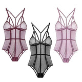 Maxbell Womens Teddy Lingerie Outfits One Piece Lace Bodysuit Sleepwear L Black