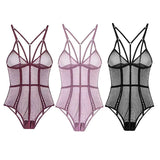 Maxbell Womens Teddy Lingerie Outfits One Piece Lace Bodysuit Sleepwear XL Black