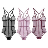Maxbell Womens Teddy Lingerie Outfits One Piece Lace Bodysuit Sleepwear XL Black