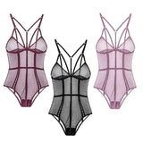 Maxbell Womens Teddy Lingerie Outfits One Piece Lace Bodysuit Sleepwear XL Black
