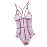 Maxbell Womens Teddy Lingerie Outfits One Piece Lace Bodysuit Sleepwear M Pink