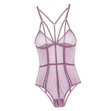 Maxbell Womens Teddy Lingerie Outfits One Piece Lace Bodysuit Sleepwear M Pink