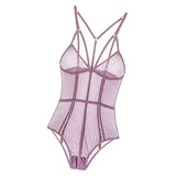 Maxbell Womens Teddy Lingerie Outfits One Piece Lace Bodysuit Sleepwear M Pink