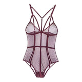 Maxbell Womens Teddy Lingerie Outfits One Piece Lace Bodysuit Sleepwear S Purple