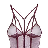 Maxbell Womens Teddy Lingerie Outfits One Piece Lace Bodysuit Sleepwear S Purple