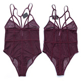 Maxbell Womens Teddy Lingerie Outfits One Piece Lace Bodysuit Sleepwear S Purple