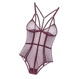 Maxbell Womens Teddy Lingerie Outfits One Piece Lace Bodysuit Sleepwear S Purple