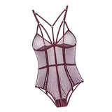 Maxbell Womens Teddy Lingerie Outfits One Piece Lace Bodysuit Sleepwear S Purple