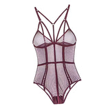 Maxbell Womens Teddy Lingerie Outfits One Piece Lace Bodysuit Sleepwear S Purple