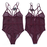 Maxbell Womens Teddy Lingerie Outfits One Piece Lace Bodysuit Sleepwear M Purple