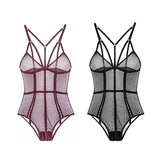 Maxbell Womens Teddy Lingerie Outfits One Piece Lace Bodysuit Sleepwear M Purple