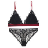 Maxbell Women Lace Bra and Panty Lingerie Babydoll Bodysuit Two Piece Sets L