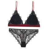 Maxbell Women Lace Bra and Panty Lingerie Babydoll Bodysuit Two Piece Sets L